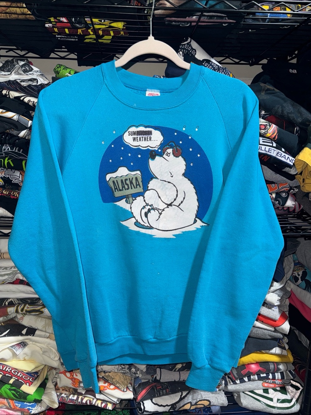Vintage 1983 Jerzees Alaska Polar Bear “sumbitchen Weather..” Crewneck L